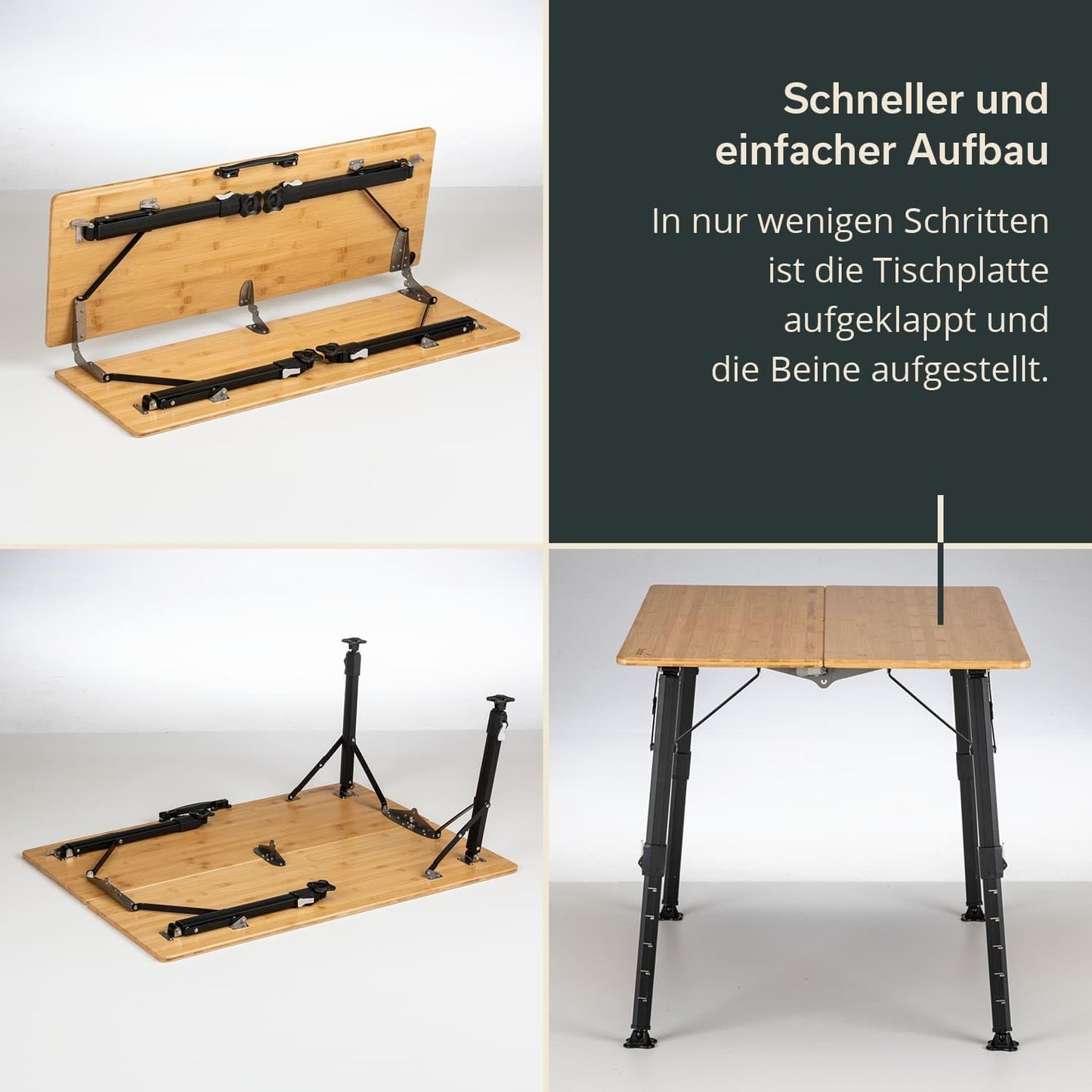 Höhenverstellbarer Campingtisch, 100 x 72 x 70 cm