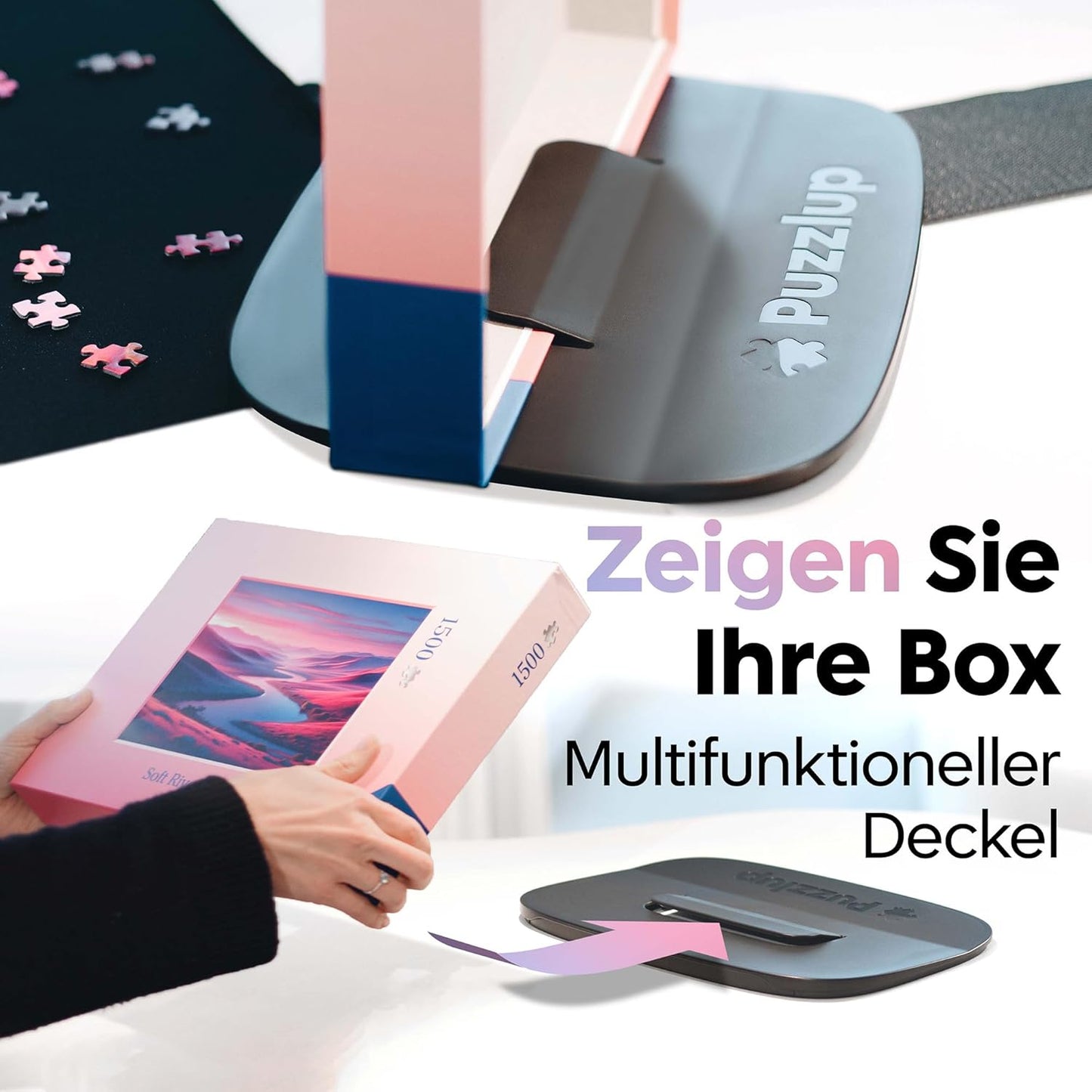 Stapelbare Puzzle Sortierschalen-Set (6 Schalen), 1500 Black