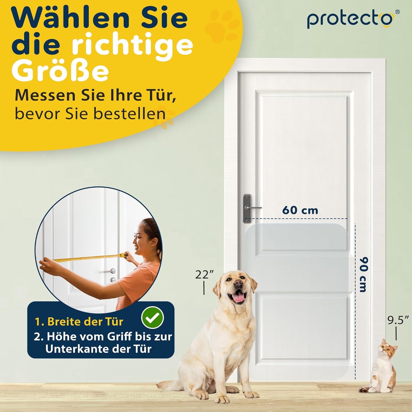 Kratzschutz für Haustiere, 90 x 60 cm, 1-stück Farblos 90 cm x 60 cm