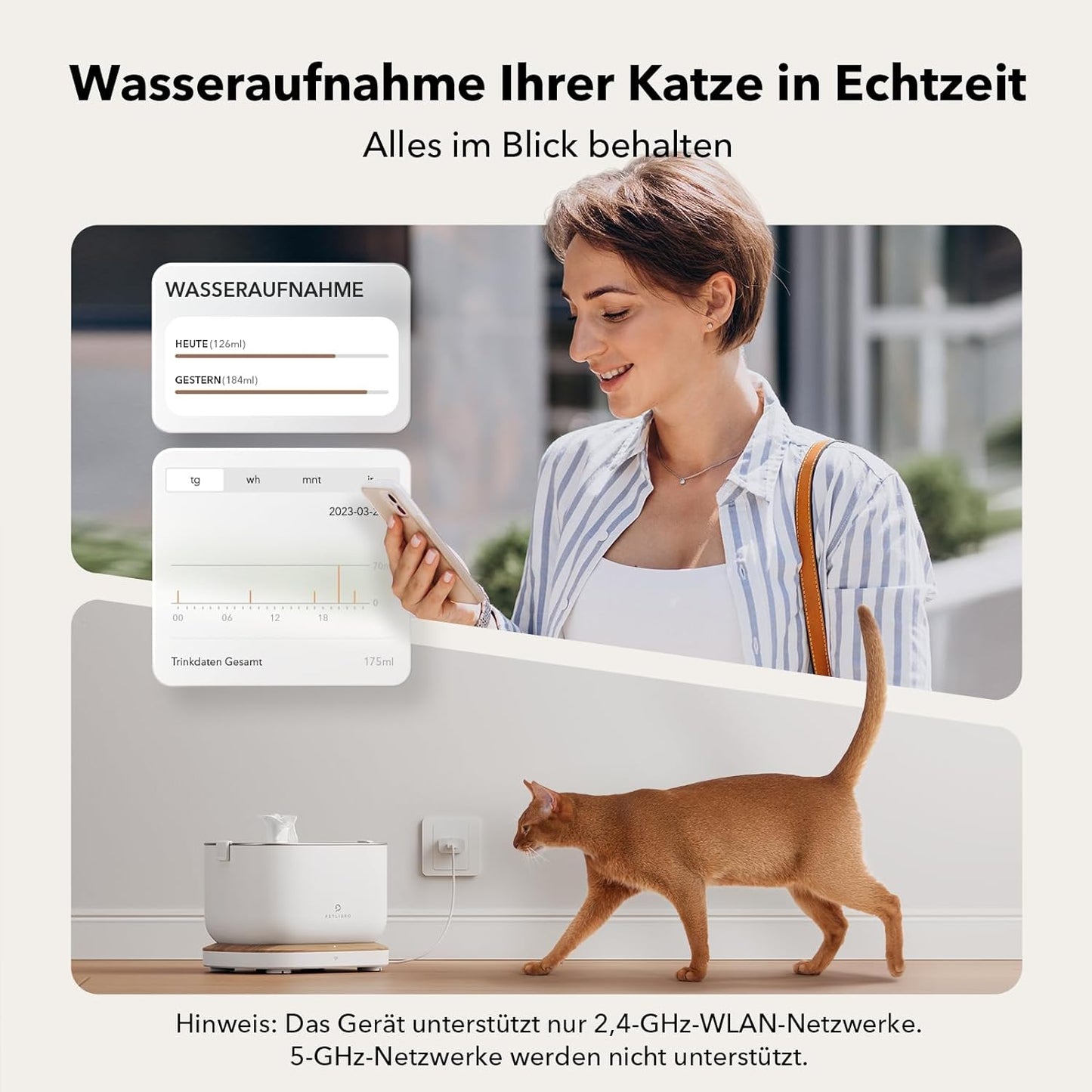 Trinkbrunnen ‎PLWF105, a. App Katzenbrunnen - Weiss
