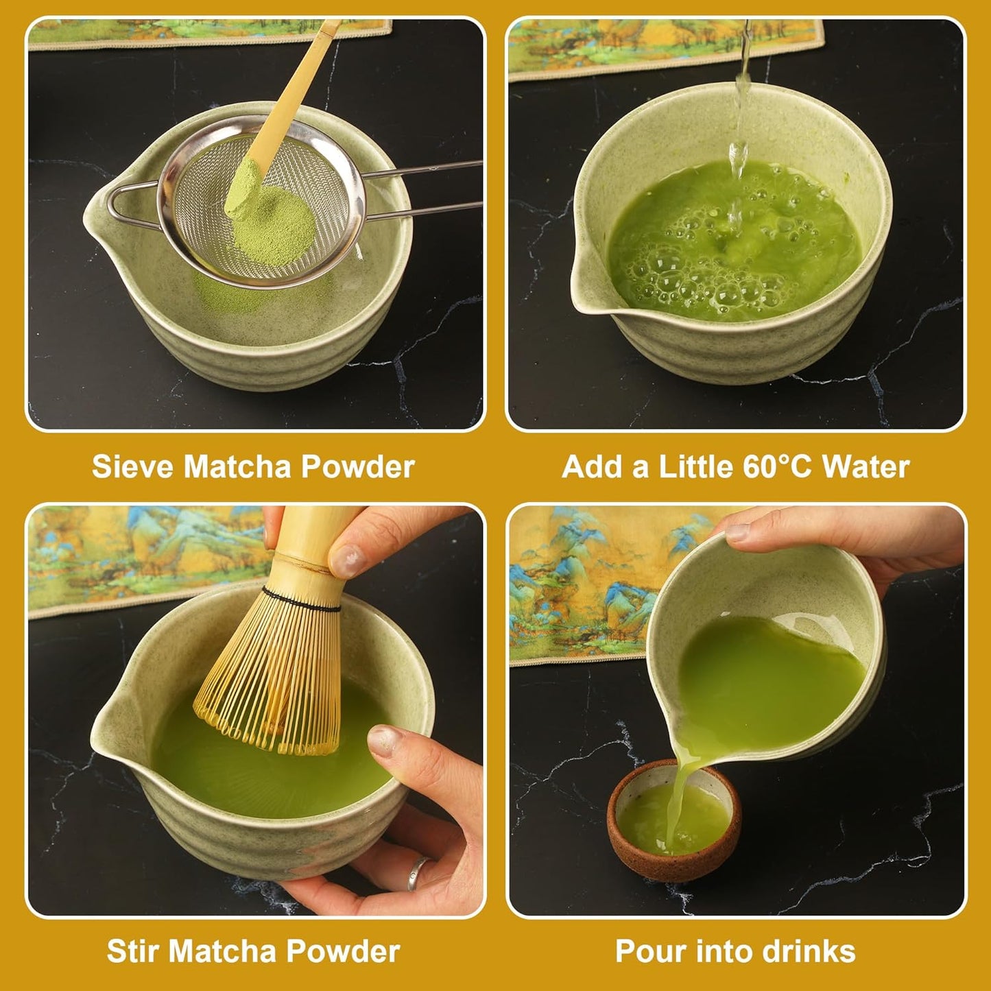 8-teiliges Matcha-Set für Teeliebhaber