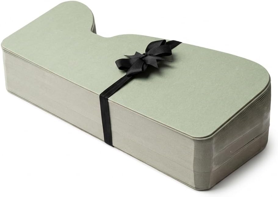 Papierhocker Papli Lux mit 180 Lamellen, Grau mit Silbernem Band