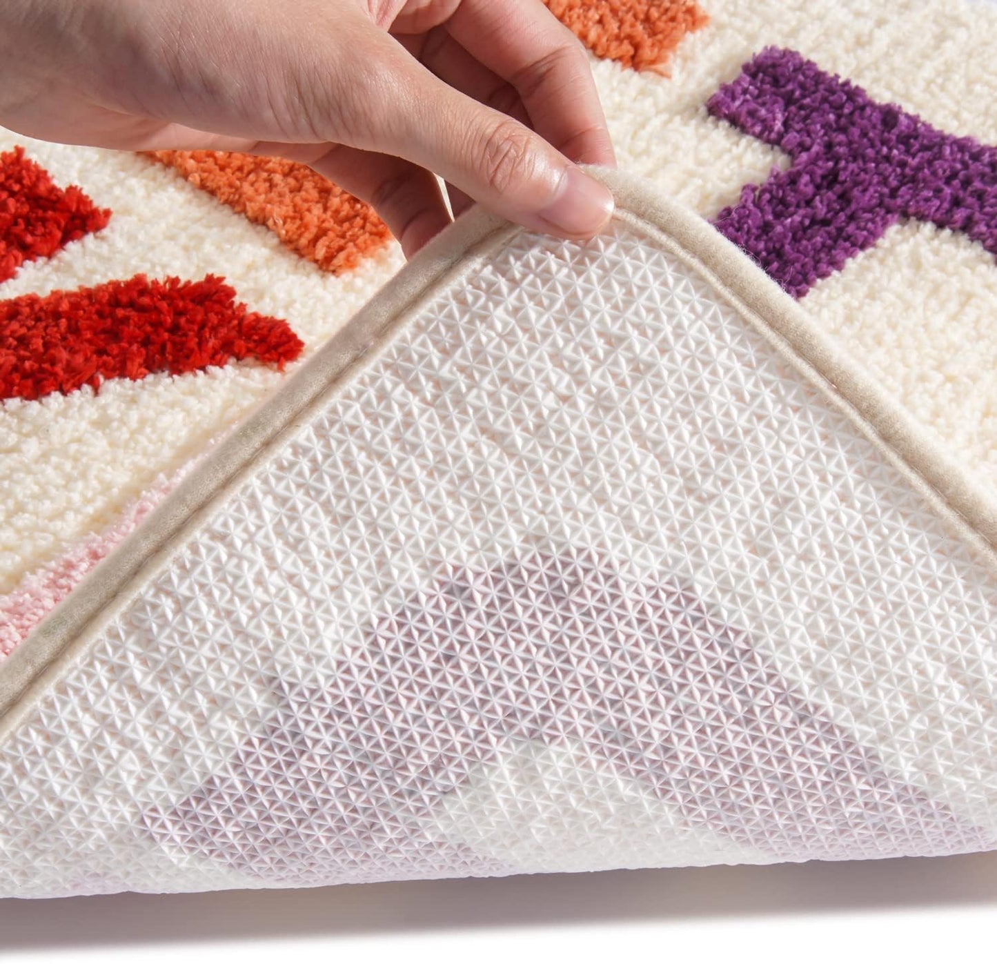 Rutschfeste Badezimmermatte mit Schriftzug, 50 x 80 cm (Rechteckig) Beige