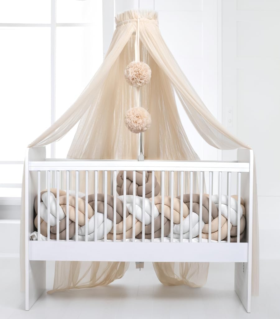 Betthimmel für Babybett, Hellbeige