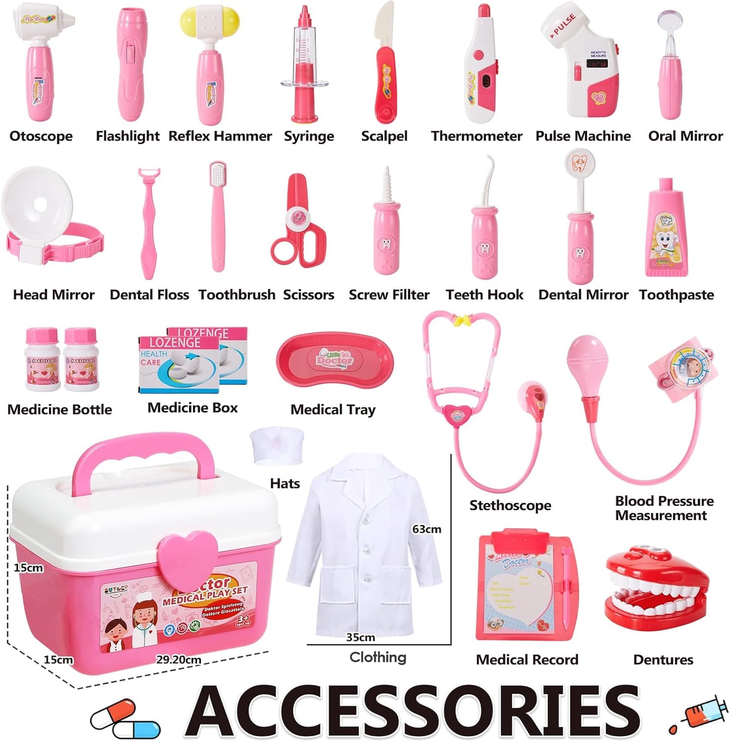 3-in-1 Arztkoffer, Rosa