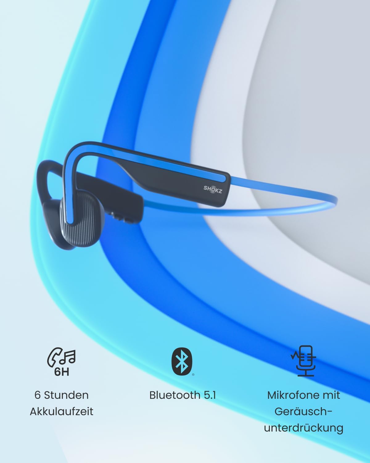OpenMove Knochenschall-Kopfhörer, Elevation Blue