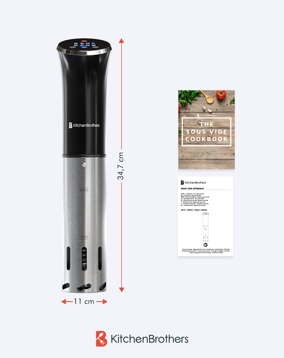 Sous Vide Stick Garer mit Timerfunktion, Schwarz Ohne Zubehör