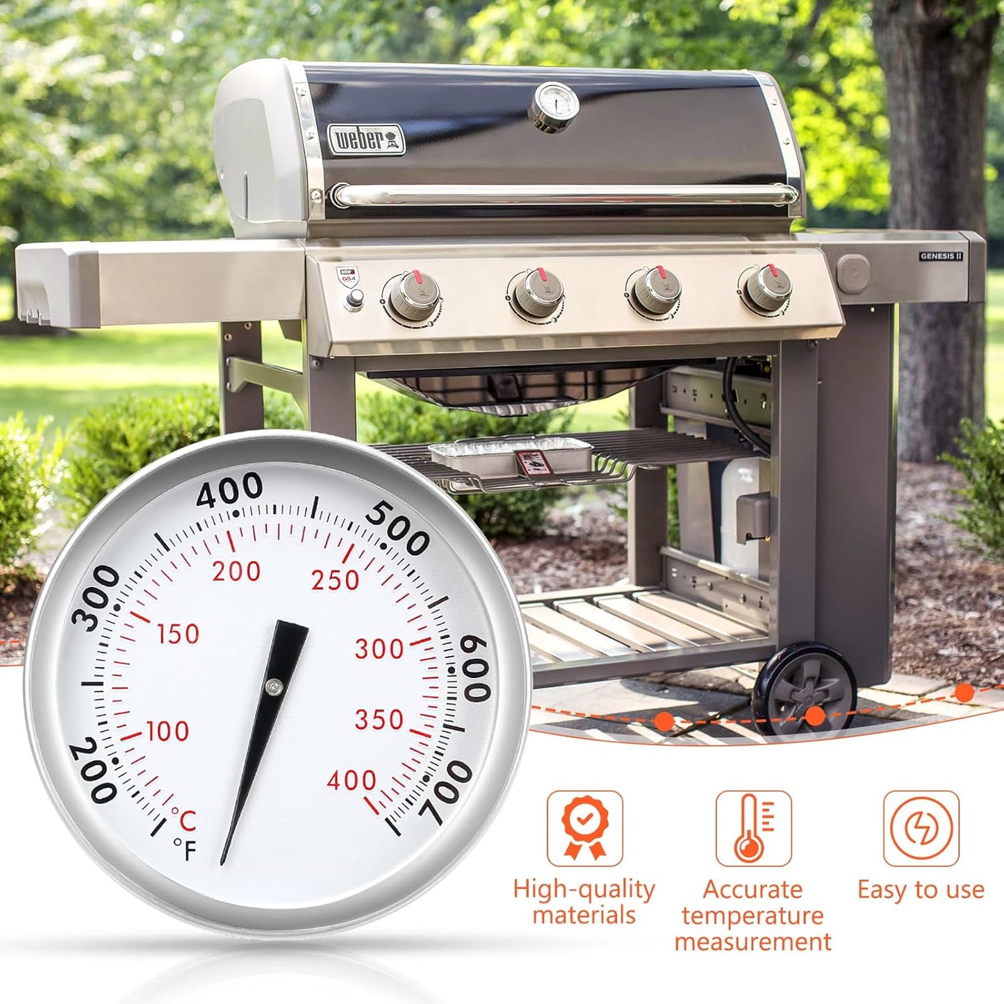 Grillthermometer für Weber, Durchmesser 6,03 cm