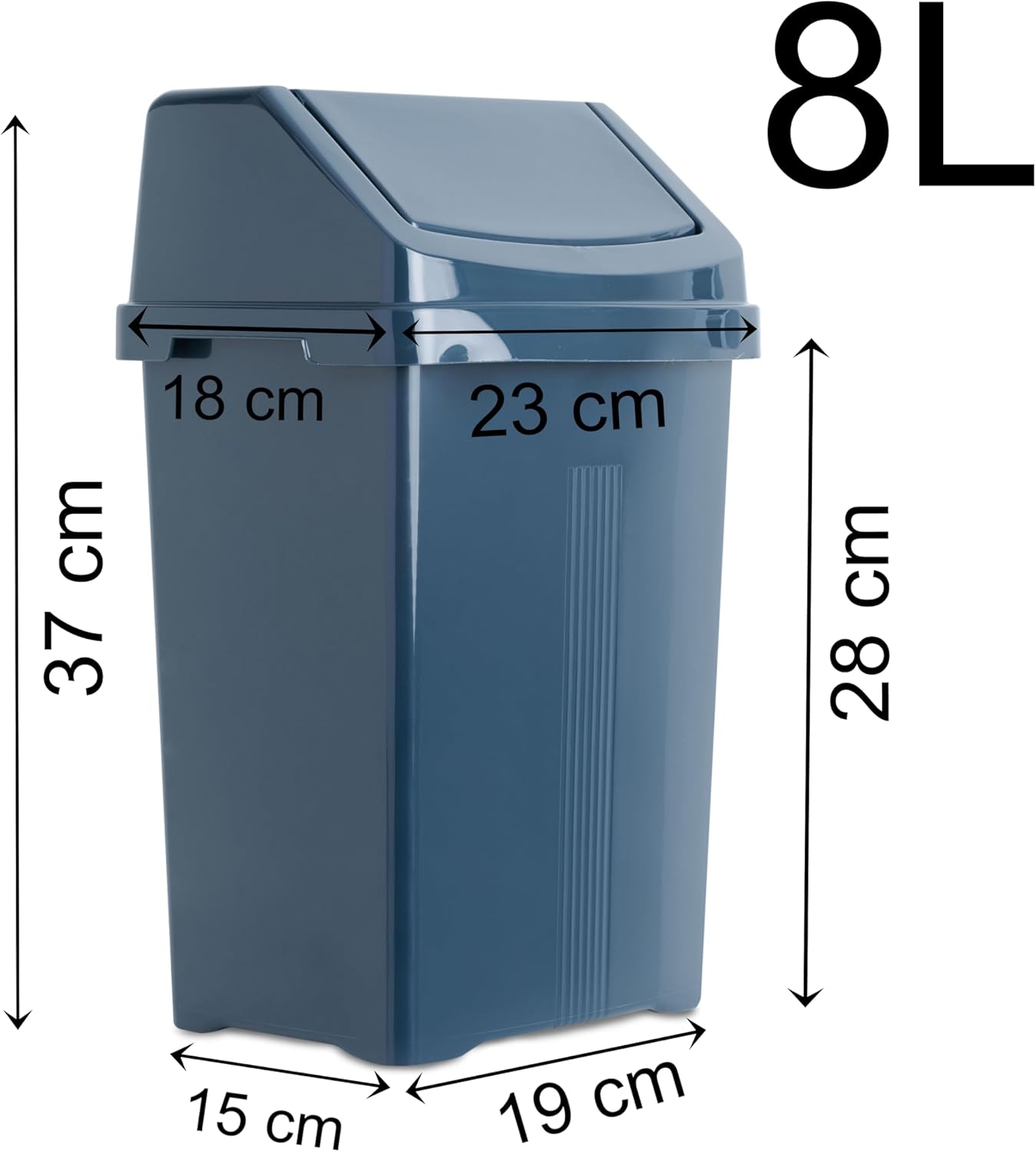 Schwingdeckeleimer-Set, Navy- Dunkelblau 2 x 8 Liter