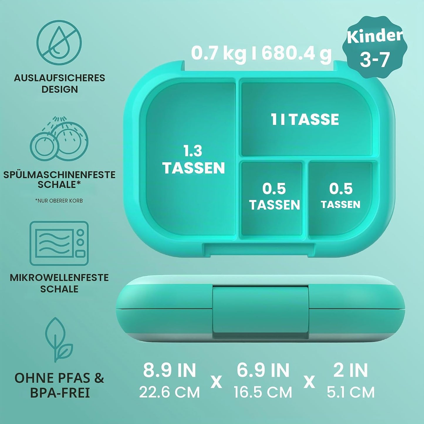 Chill Kids Bento-Box, Aqua
