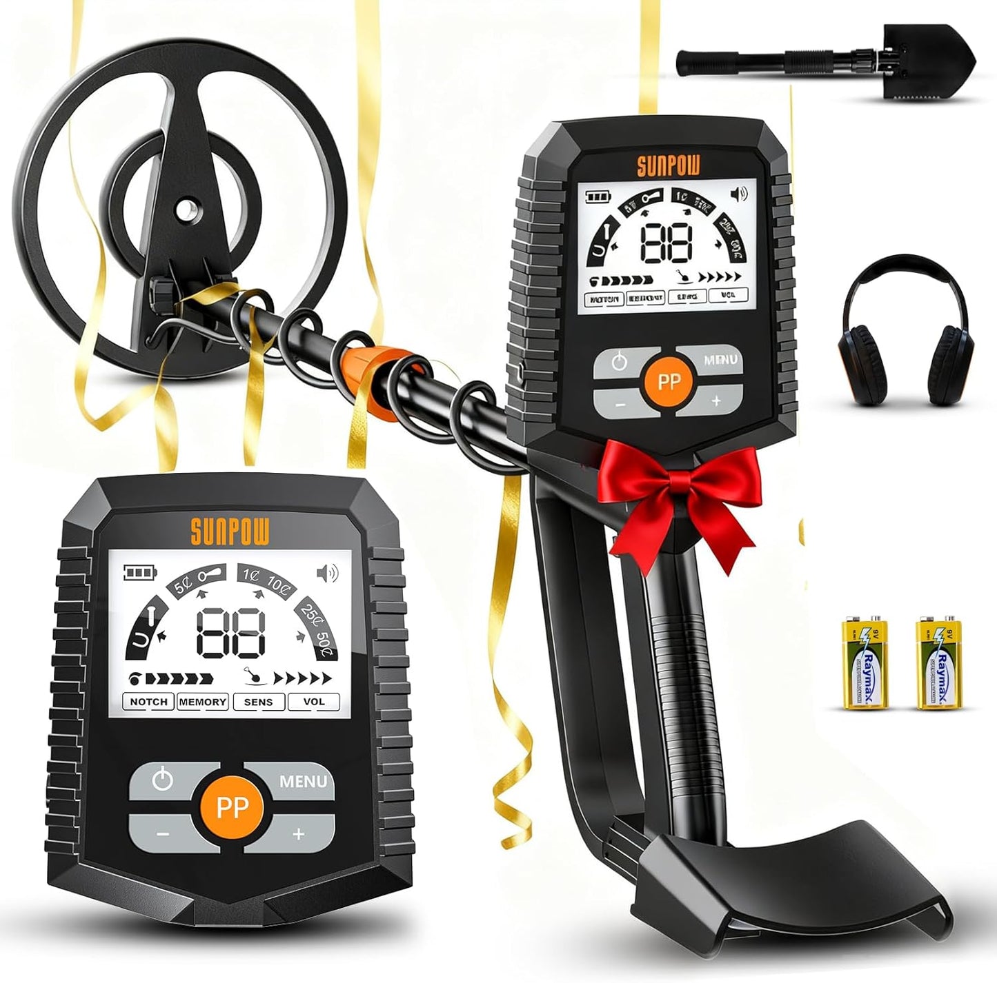 Metalldetektor-Set mit LCD und 4 Suchmodi, New-Schwarz