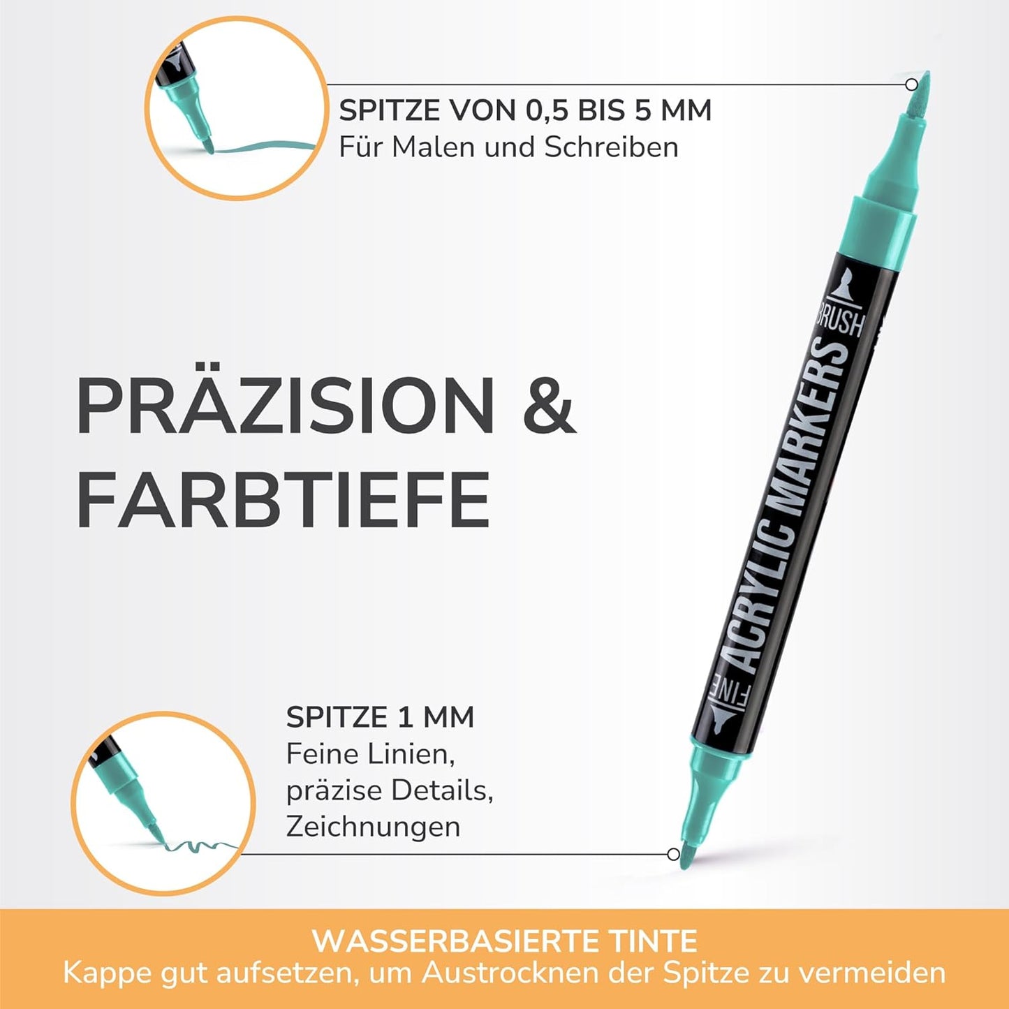 Acrylstifte-Set mit Doppelspitze (72 Stück)
