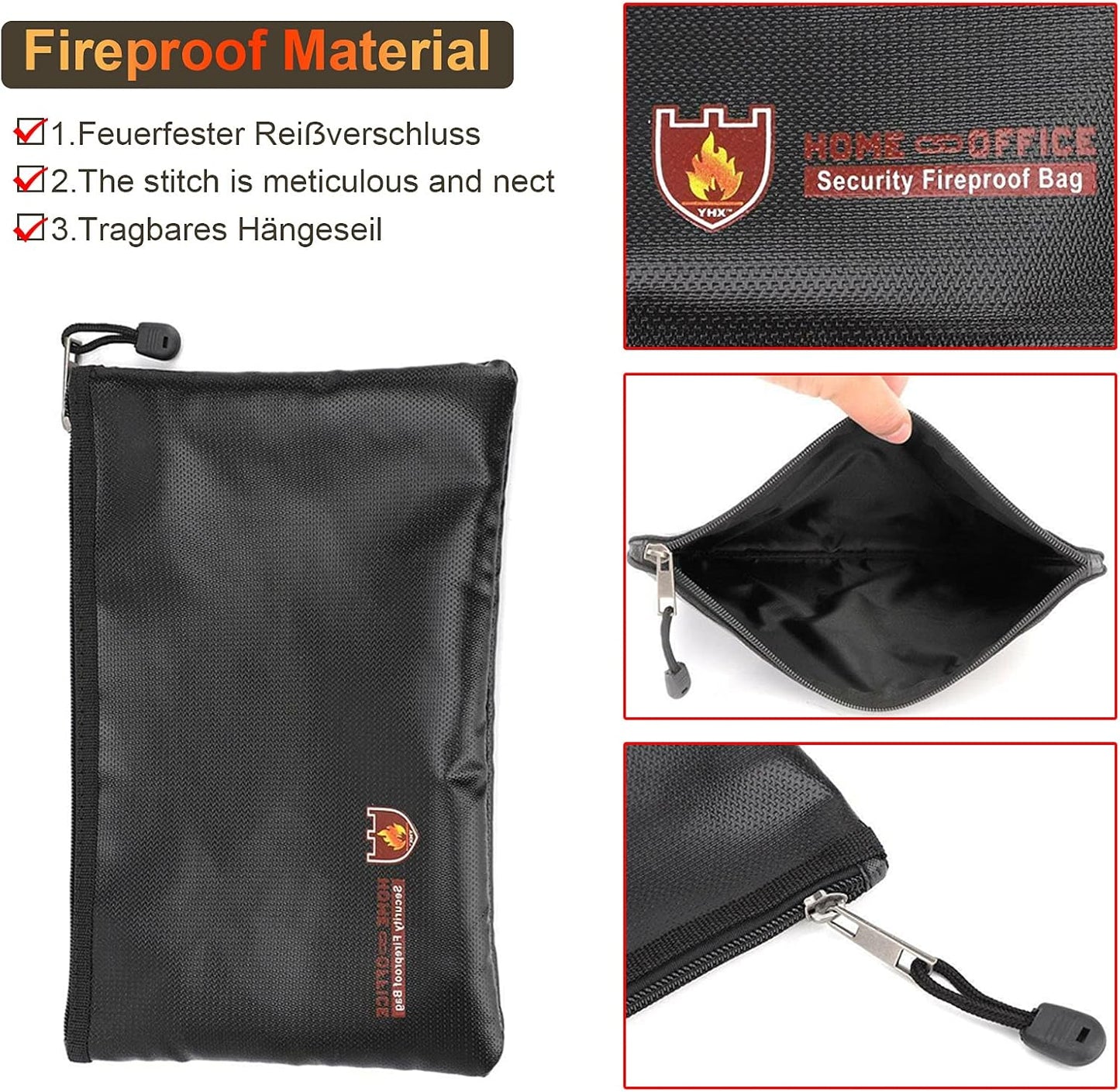 Feuerfeste Dokumententaschen-Set (2 Stück, wasserdicht), L+L