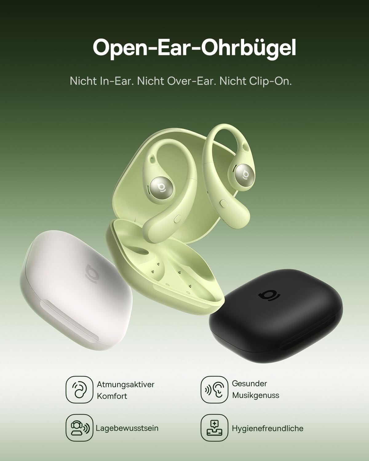 Open Ear Sportkopfhörer mit SuperBass 2.0, Grün