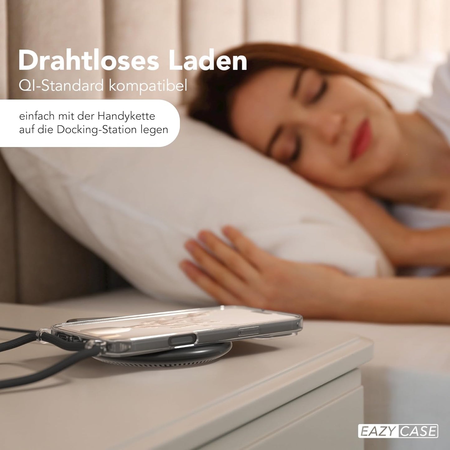 Handykette kompatibel mit iPhone 16 Plus, Schwarz iPhone 16 Plus