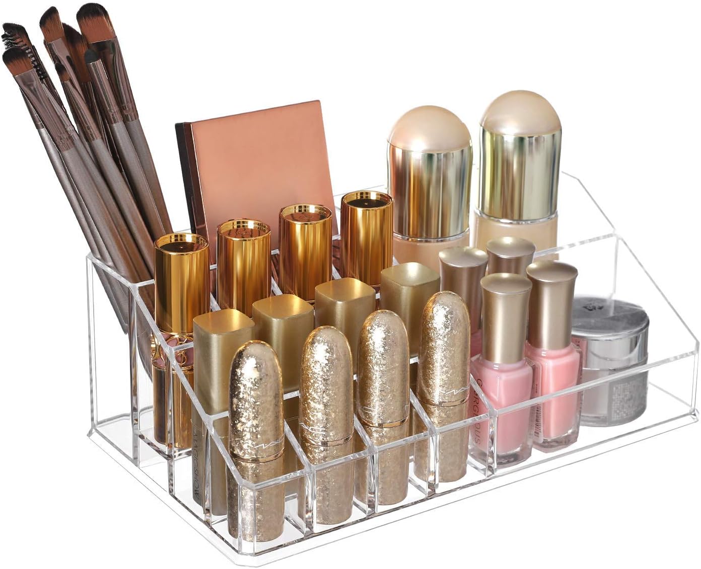Make-up Organizer mit 6 Schubladen und 15 Fächern, Transparent 5 Tier (30,5H cm)