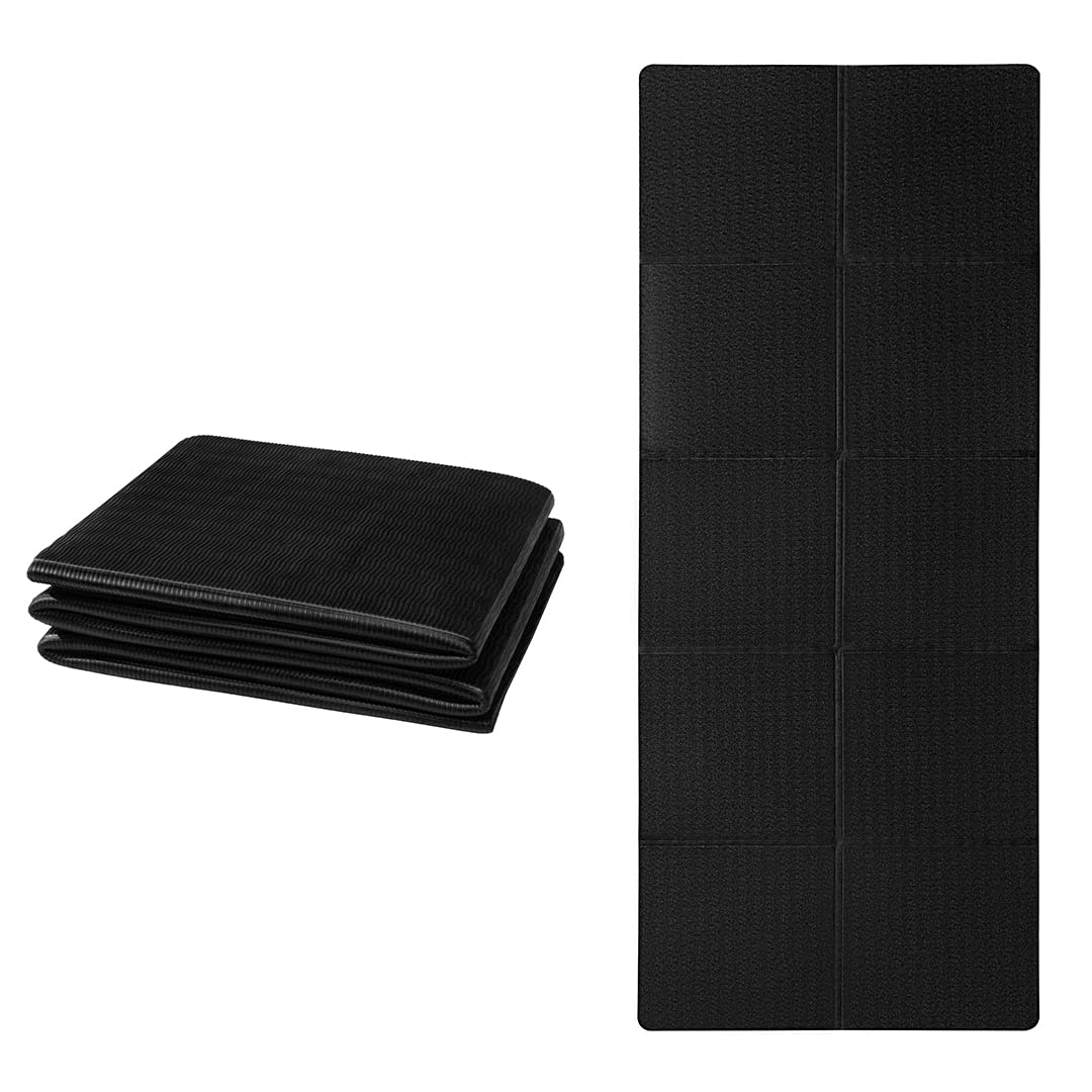 Klappbare Yogamatte, Schwarz 183*61*0.6cm