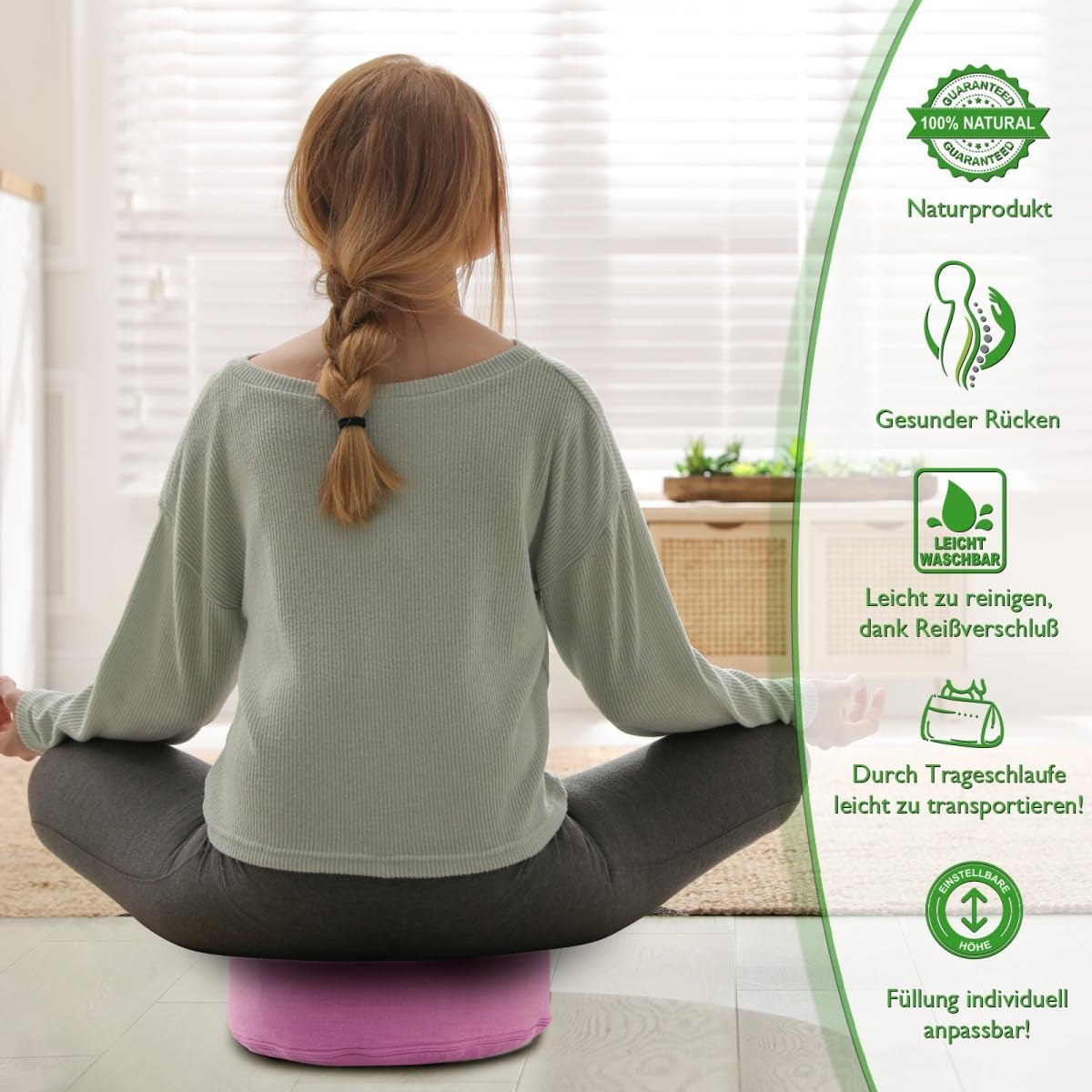 Meditationskissen, lila - orchidee