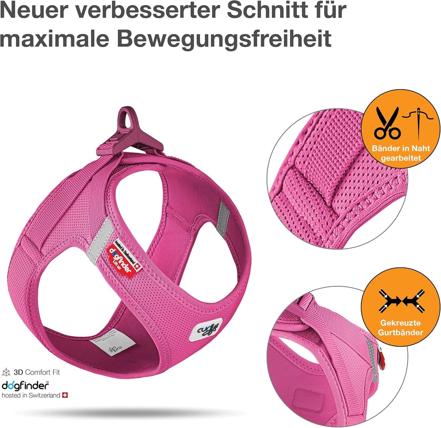Geschirr Vest, Rosa (Fuchsia) M Einfarbig