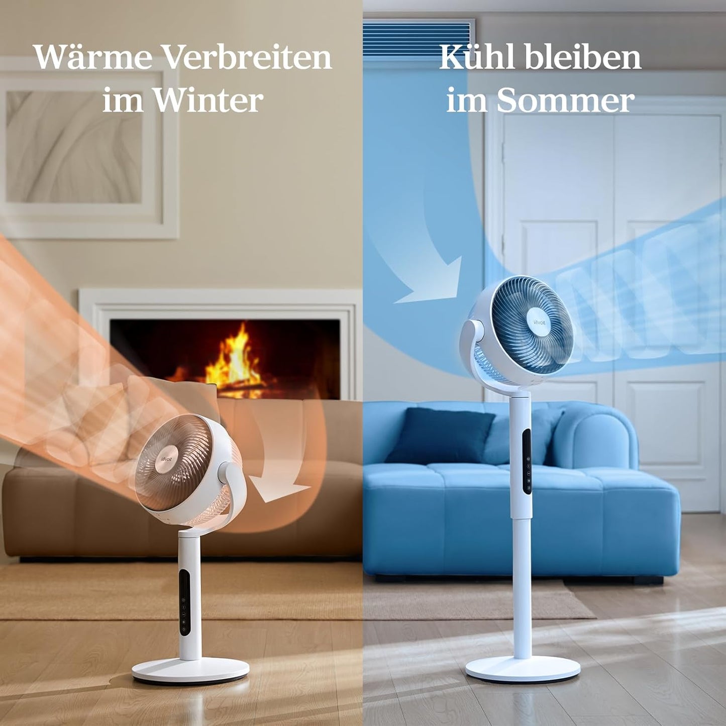Standventilator mit Fernbedienung, Standard / Weiss