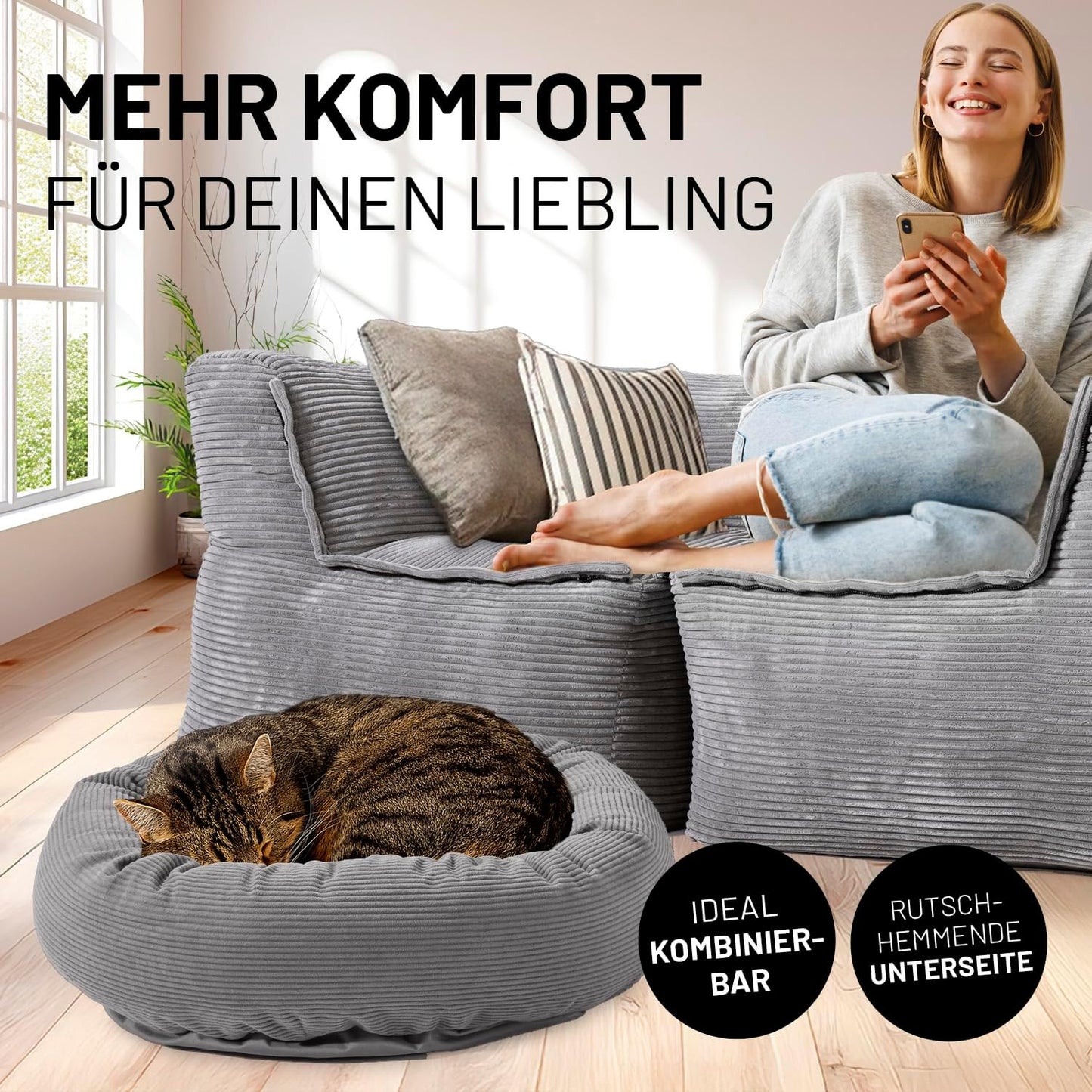 Komfort Katzenbett, Grau