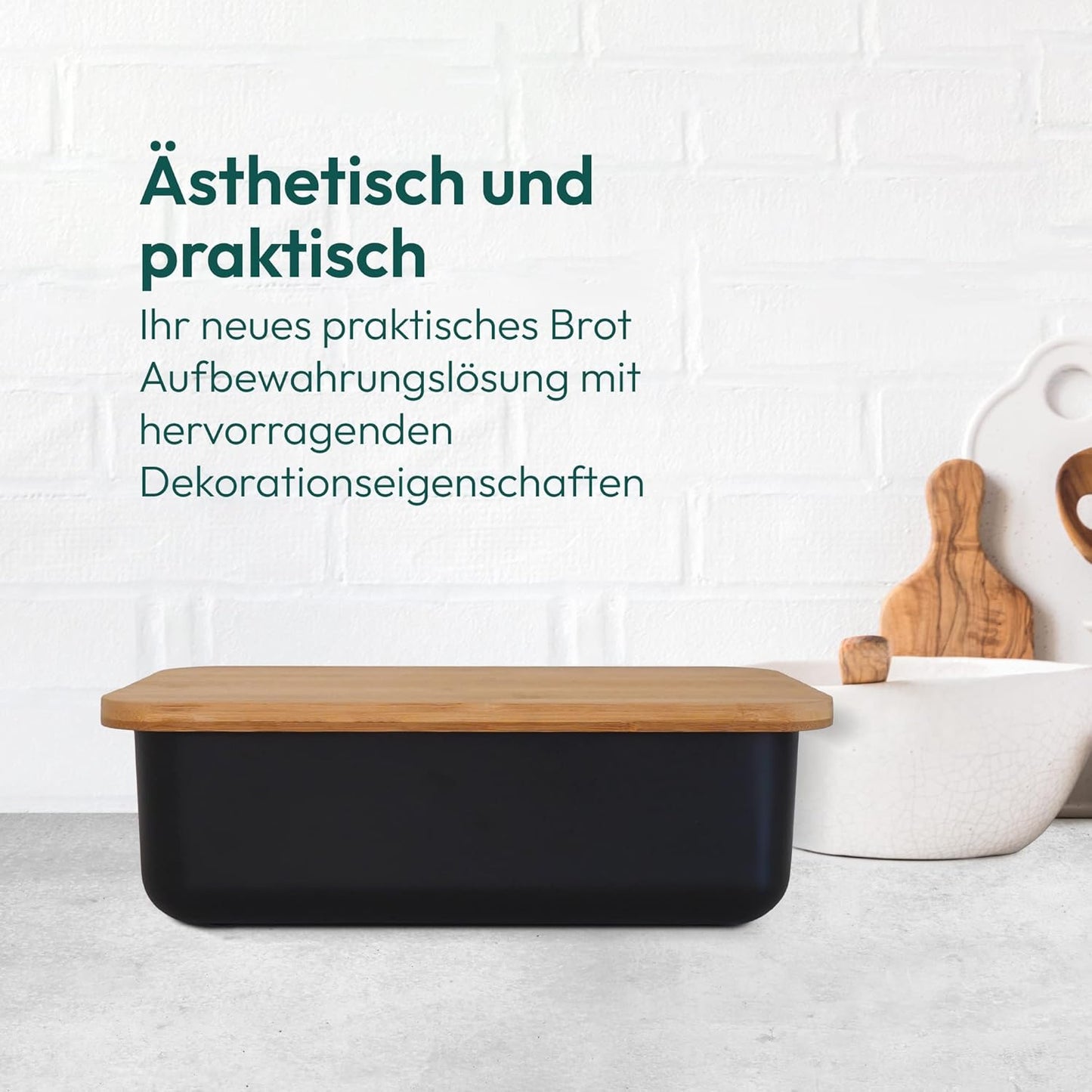 Brotkasten mit Schneidebrett, 2 in 1 Brotbrett und Behälter