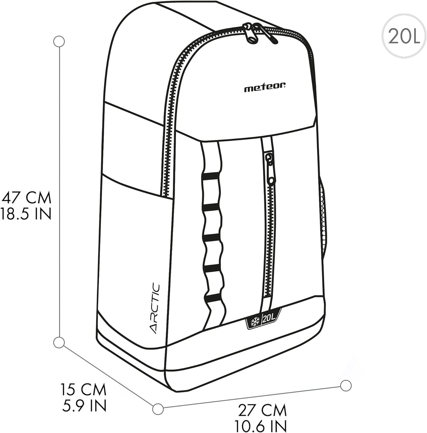 ARCTIC Thermorucksack, 20 Lang, Pink/Gray Melange