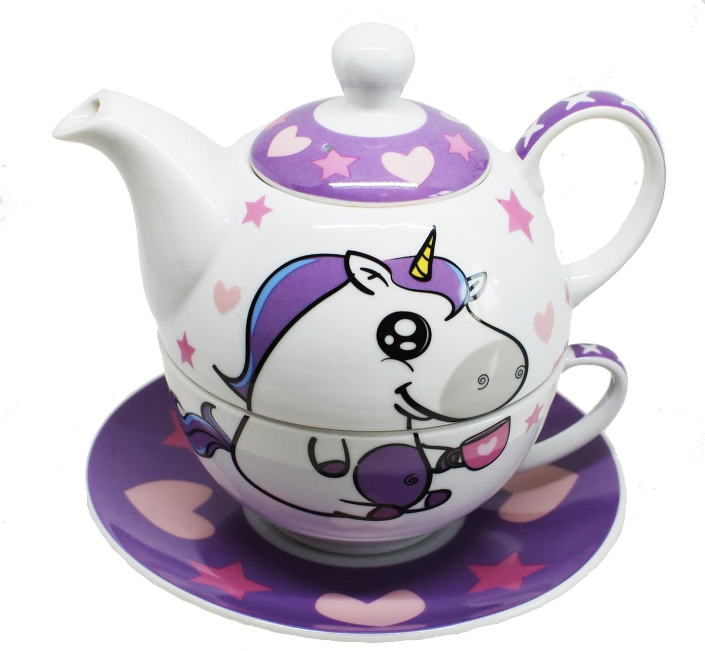4-teiliges Einhorn Teeservice