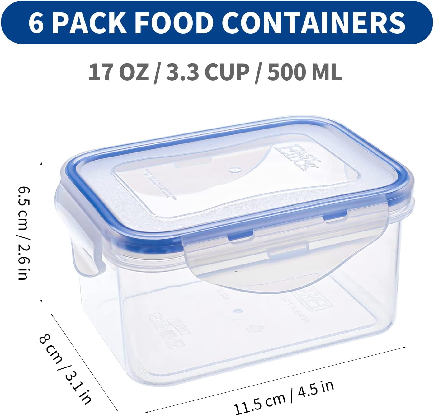 6er-Set Frischhaltedosen, 500ML*6