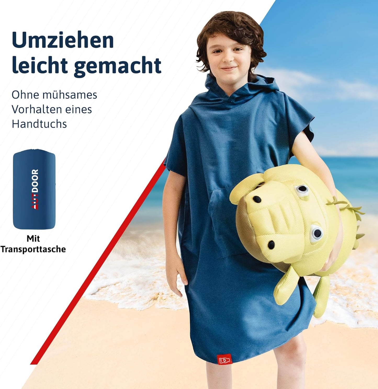 Badeponcho für Kinder, Kids Blau