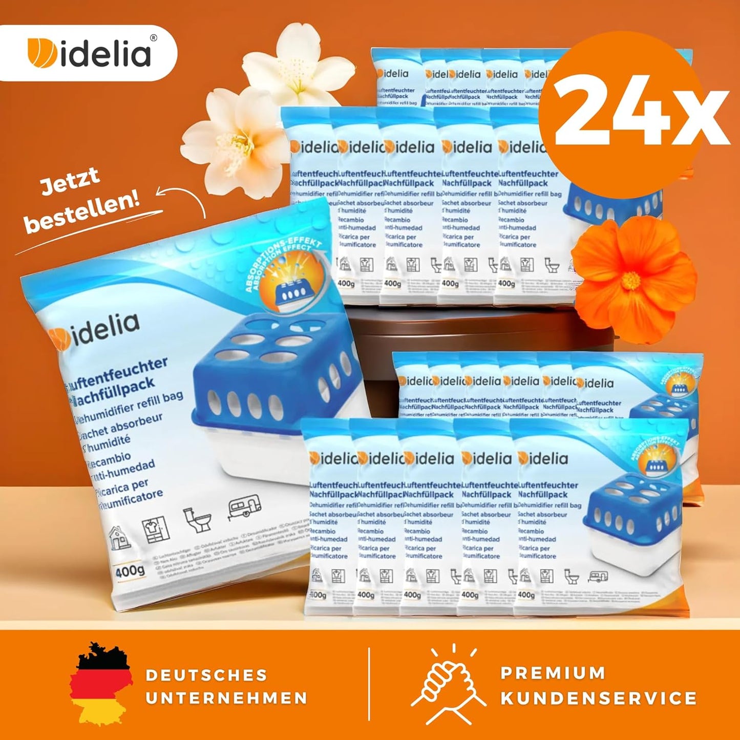 Luftentfeuchter Nachfüllpack-Set, 24x Nachfüllpacks