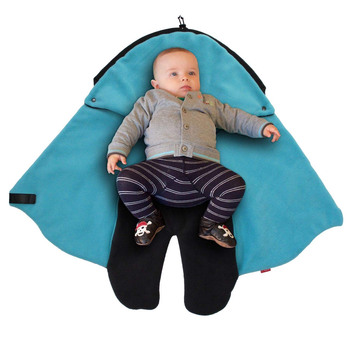 Baby Einschlagdecke für Babyschale, Velvet Dunkelgrau/Rosa