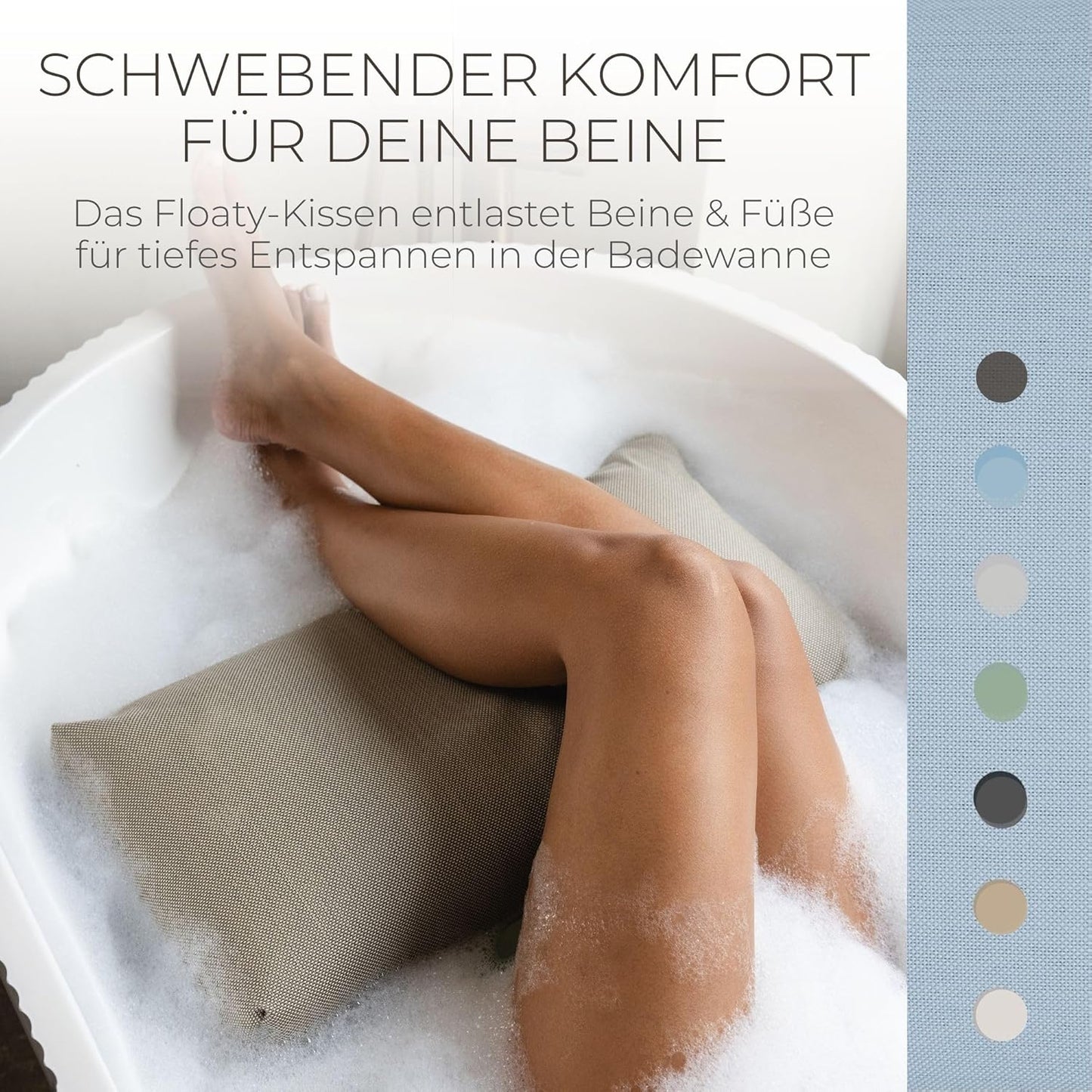 Badewannen-Fusskissen für entspanntes Baden, Blau Fusskissen