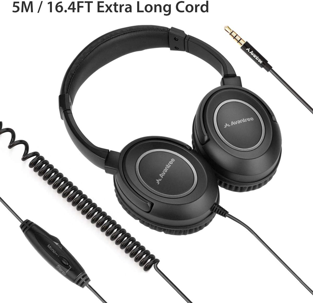 Over Ear TV Kopfhörer HF039 mit 5M Spiralkabel