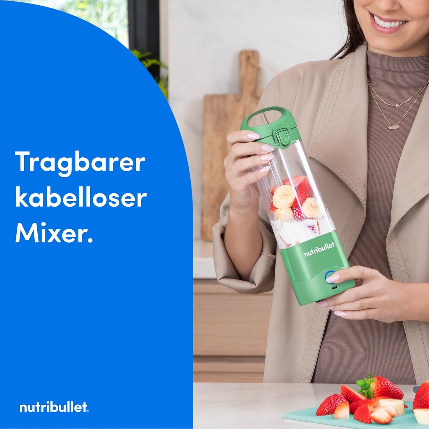 NBP003LG Tragbarer Mini Mixer (475ml), Hellgrün