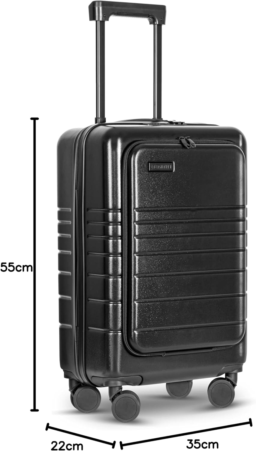 E1 Hartschalenkoffer (40L), Handgepäck (S) Schwarz