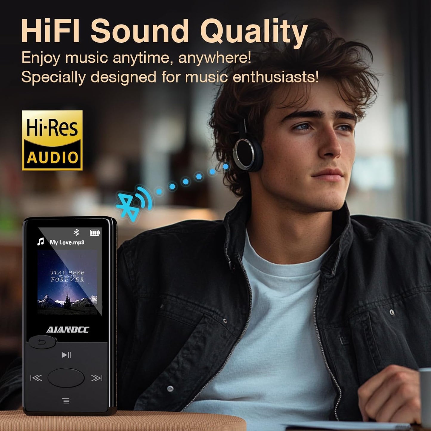MP3-Player mit HiFi-Sound & Bluetooth 5.3, Schwarz