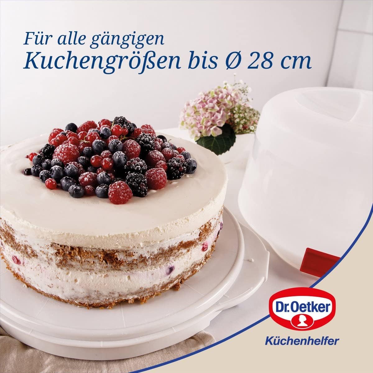 Kuchenbox mit Servierboden und Tragehenkel, Transportbox