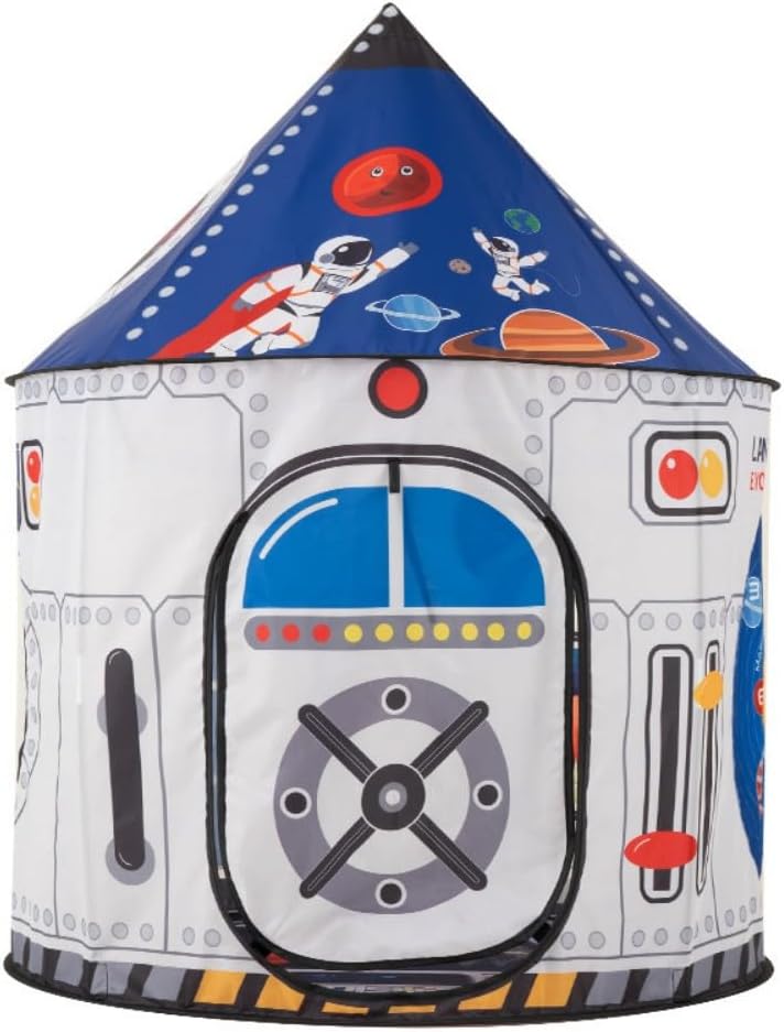 Kinder-Spielzelt Weltraumrakete für drinnen & draussen, Weiss