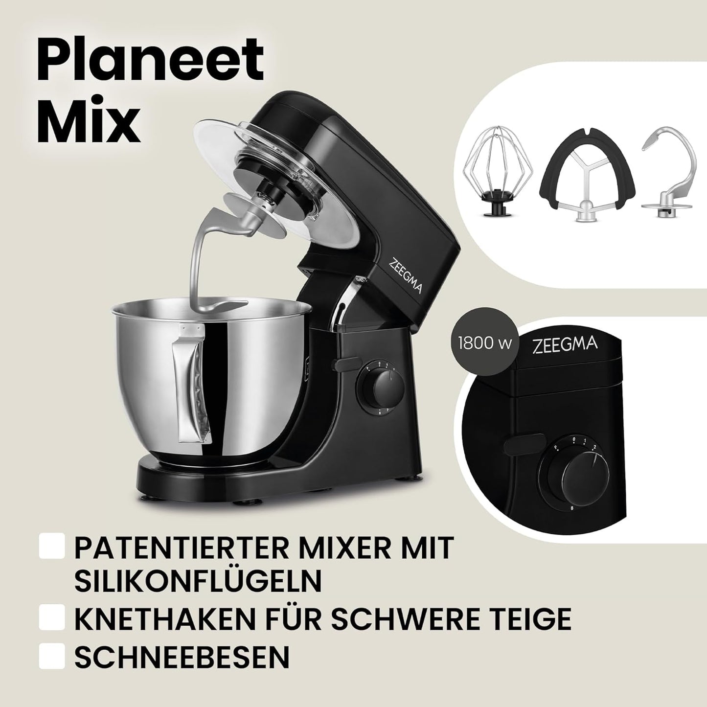 Planeet Mix Küchenmaschine, Planeet Mix / Schwarz