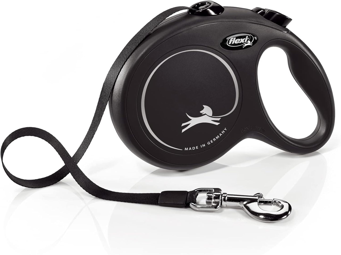 Rollleine für Hunde bis 50 kg, 5 m Gurtlänge, L: 5m (max. 50kg) Schwarz