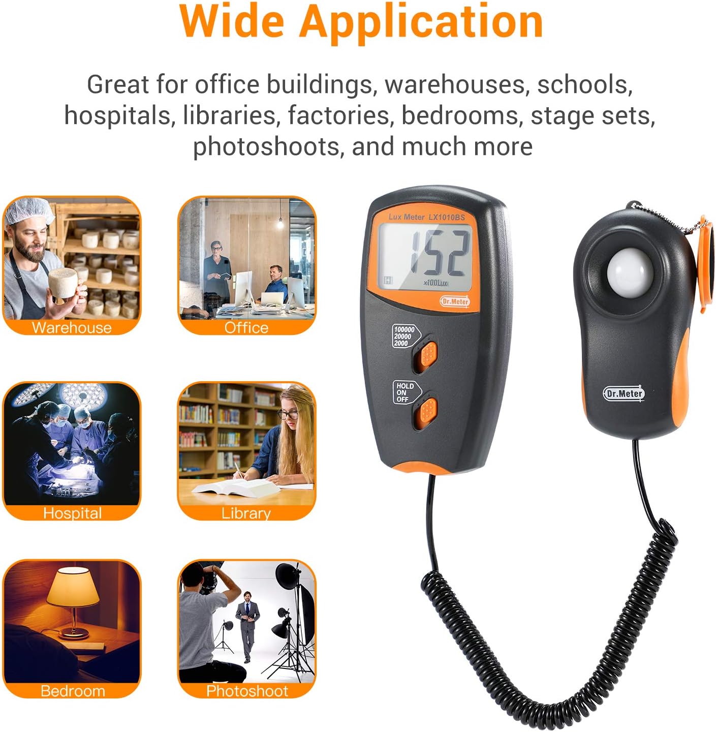 Digitales Luxmeter mit LCD-Anzeige bis 100.000 Lux