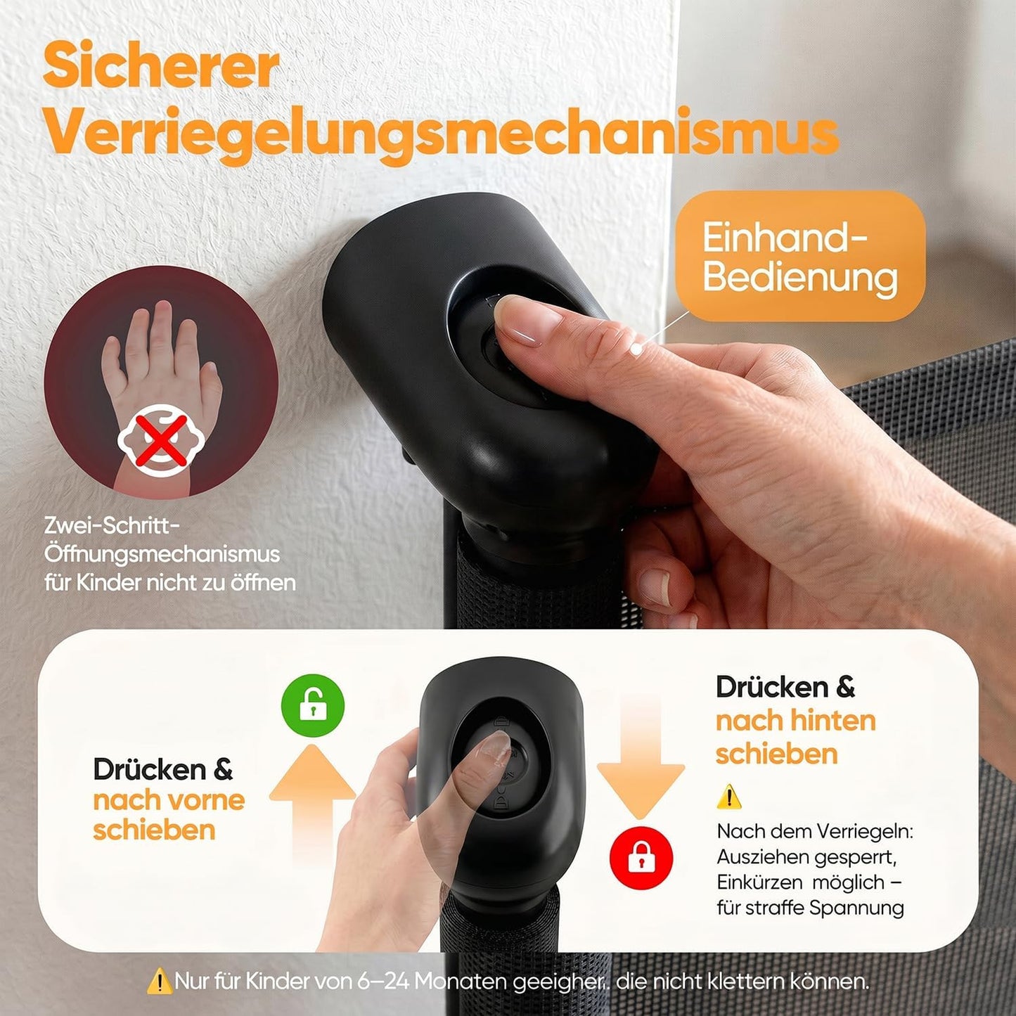 Ausziehbares Treppenschutzgitter 0-150 cm, Schwarz