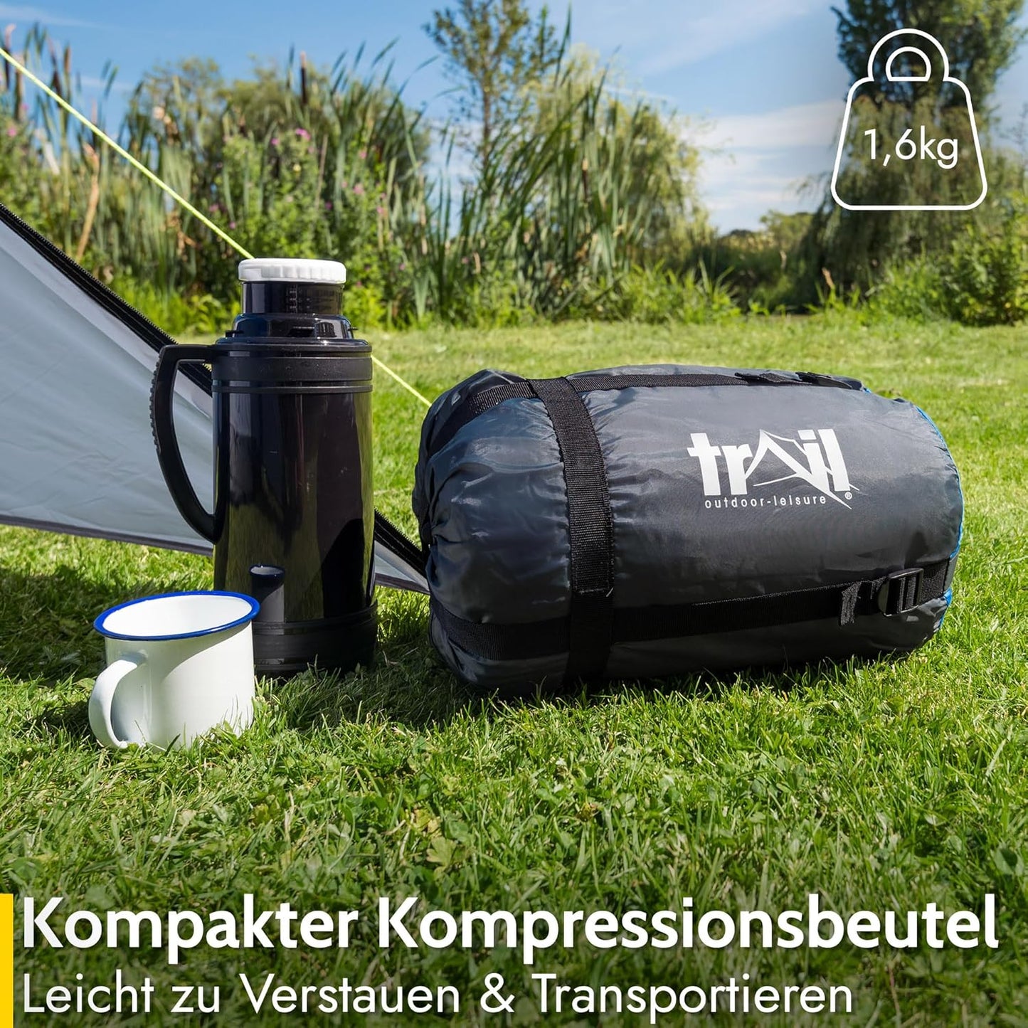 Mumienschlafsack, Blau