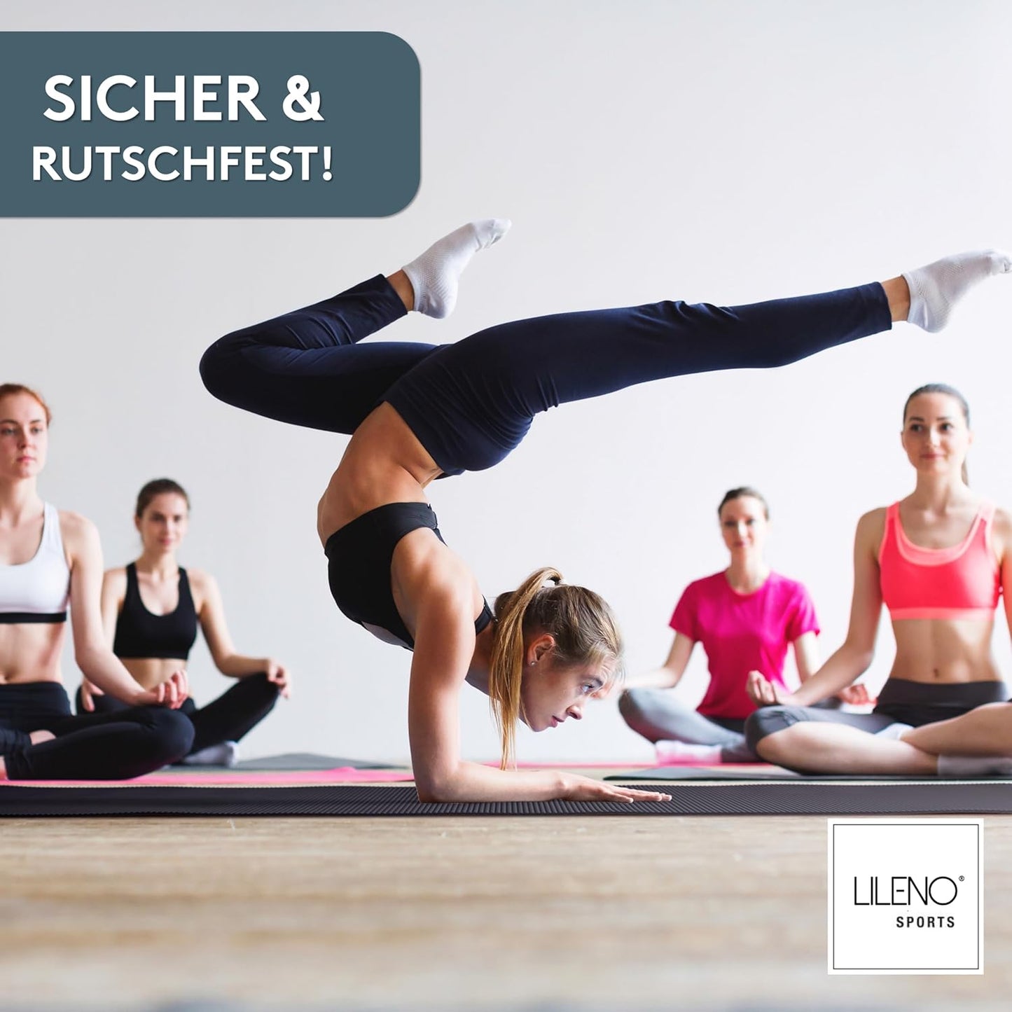Yoga- und Fitnessmatte mit Tragegurt (180x60cm), 60 x 180 cm Anthrazit