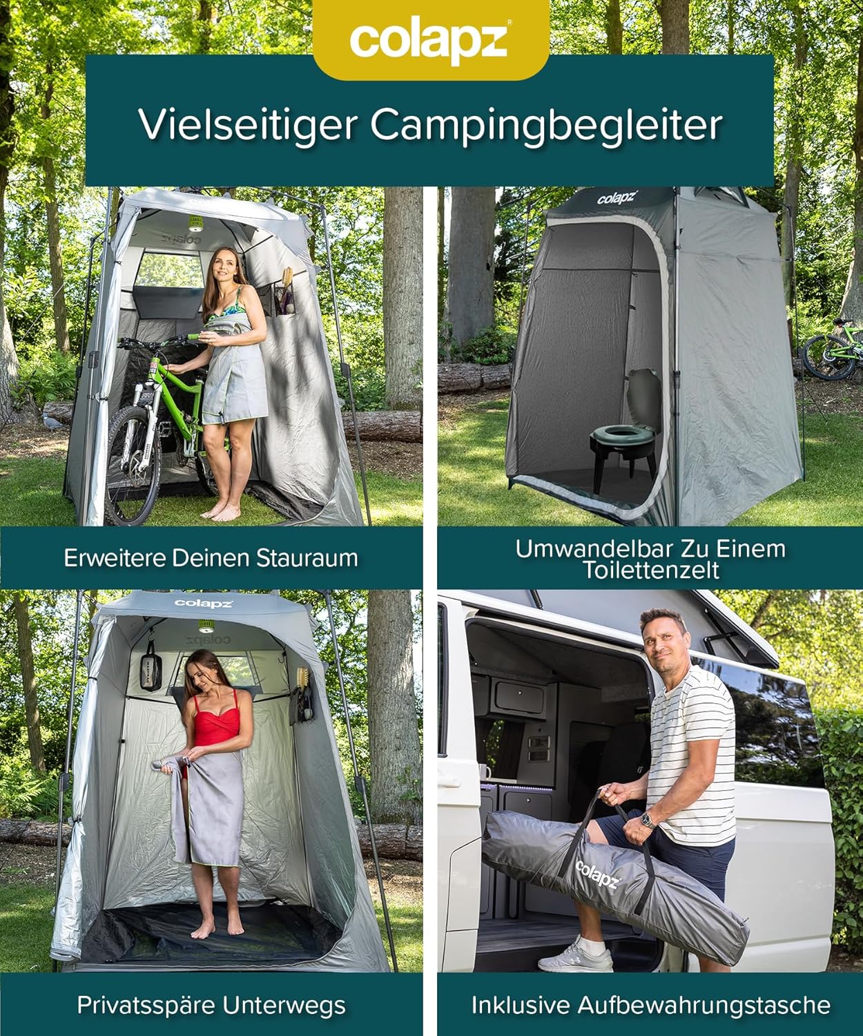 Pop-up-Dusch- und Umkleidezelt, Grau