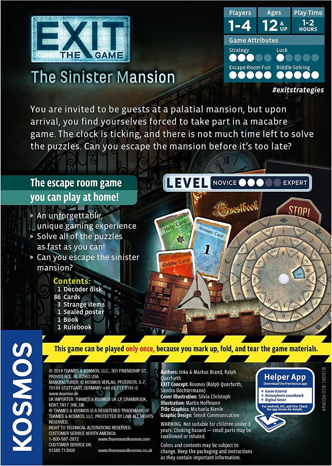 EXIT: The Sinister Mansion Brettspiel Strategie, Die unheimliche Villa