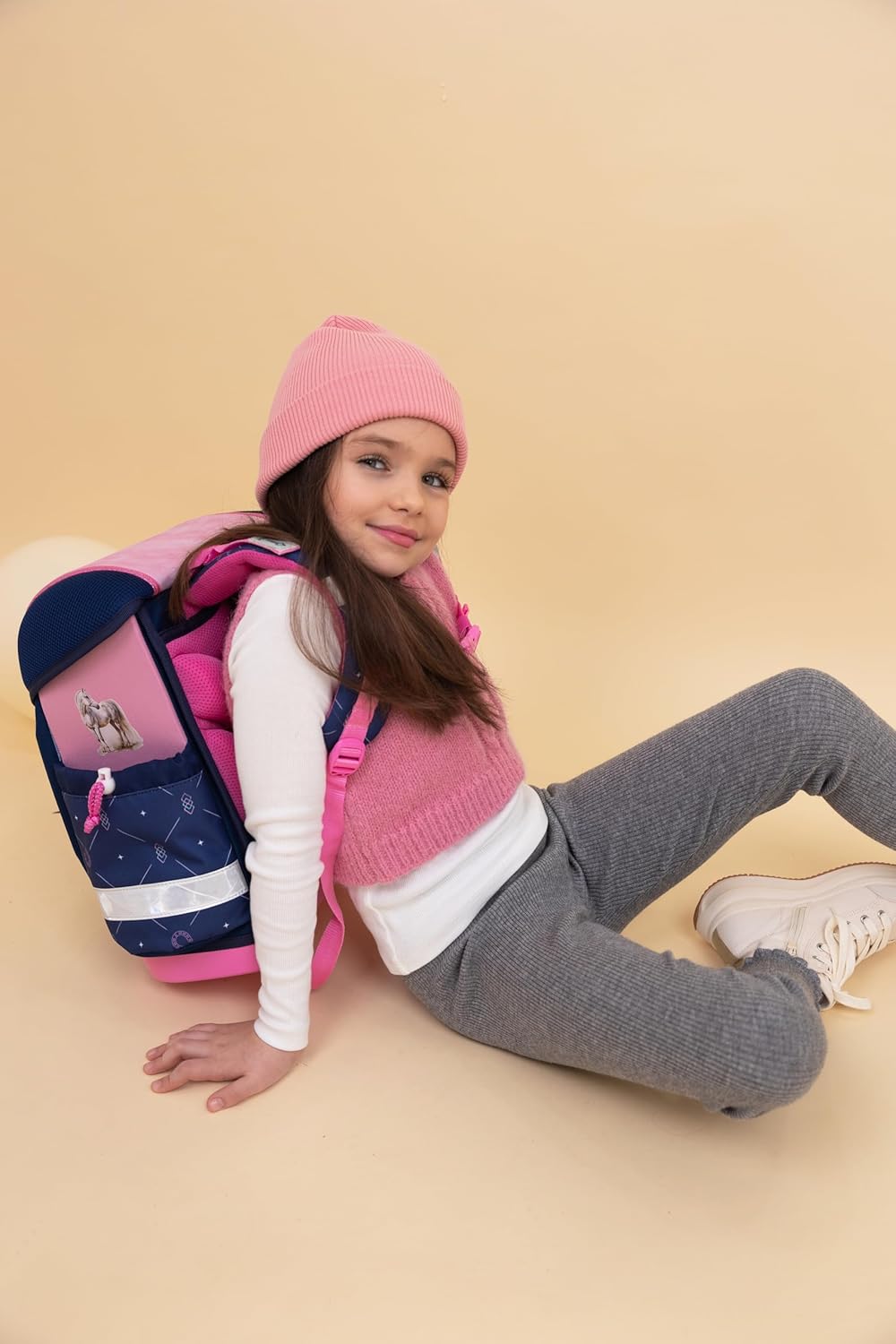 Classy Schulrucksack-Set, Amazing Horses