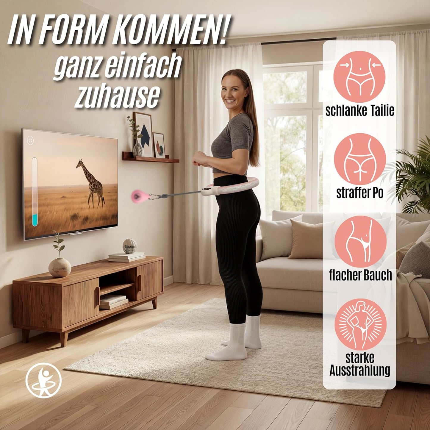 Hula Hoop Reifen mit Gewichten, Pink