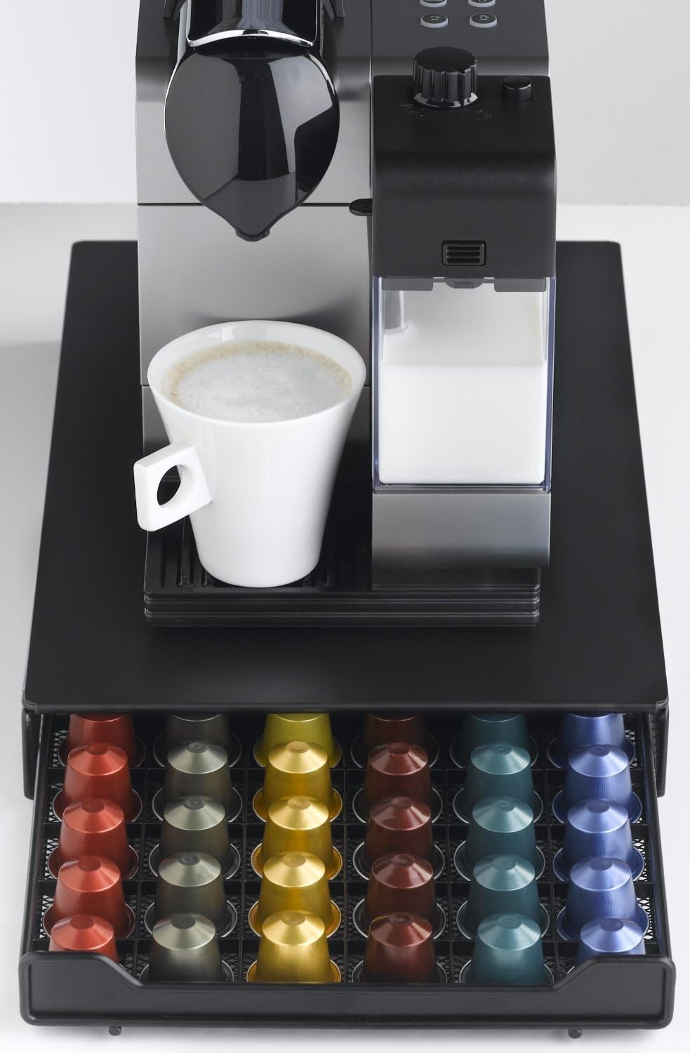 Kaffeekapsel-Schubladenbox für Nespresso, 60 Stück, Rot/Ausflug, Einfarbig (Getaway Solids)
